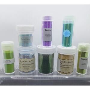 Mixed Lot of Fine Glitter Bottles Variety Brands 8 Containers Colorful DIY Craft